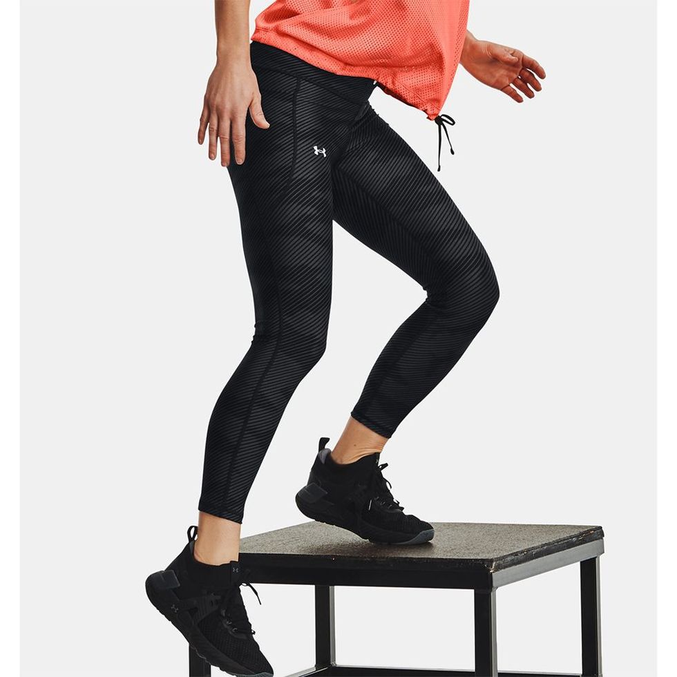 Buy Under Armour womens heatgear printed capri leggings teal black Online