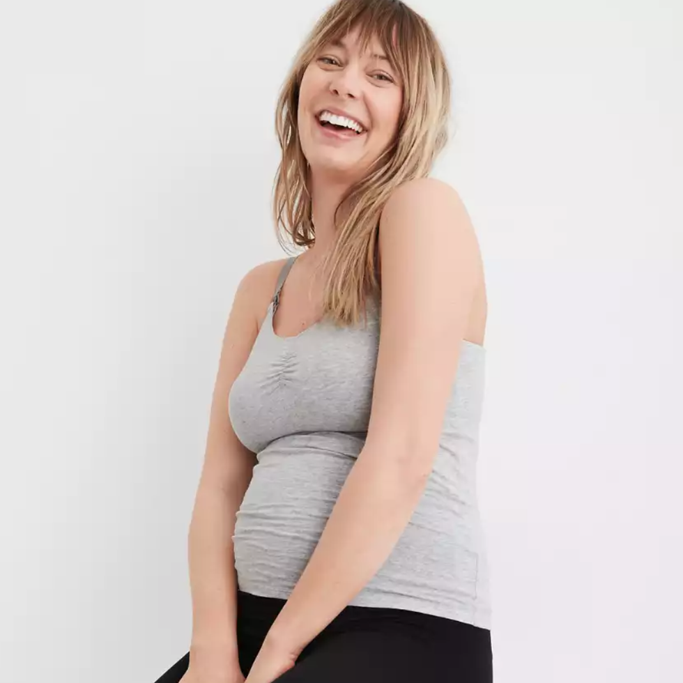 Postpartum Support Nursing Tank Top in Black by Preggers