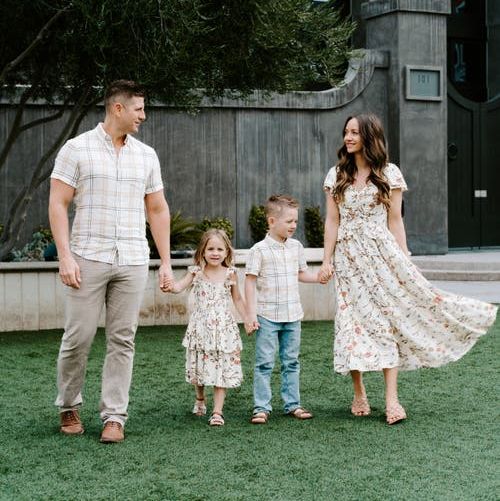 Matching Family Moments in Yellow Frost Boho Blooms