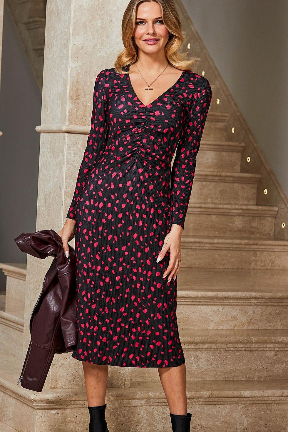 Susanna Reid wears plisse-style midi costume from Sosandar
