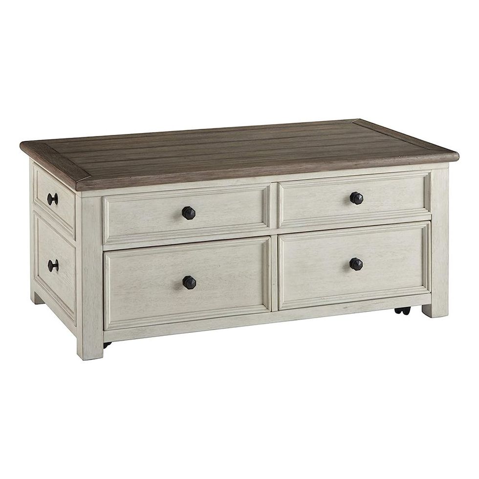 Bolanburg Farmhouse Lift Top Coffee Table with Drawers