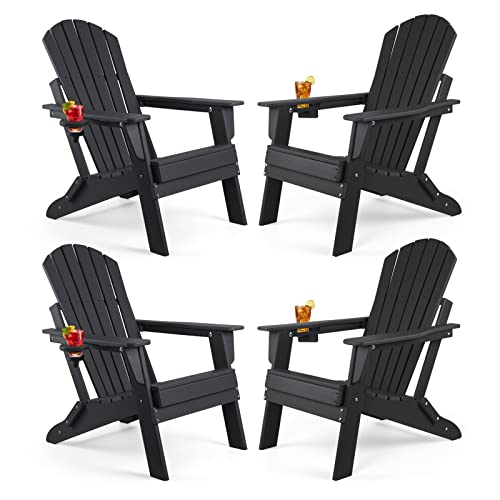 Set of 4 Folding Adirondack Chairs
