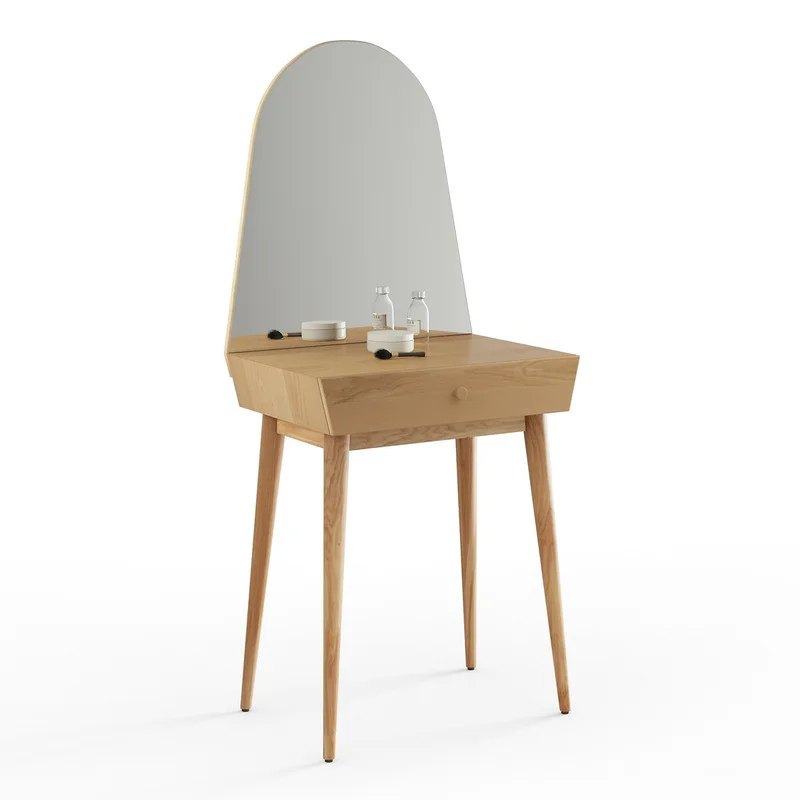 Buy Wooden Dressing Table With Mirror & Stool Online | TeakLab