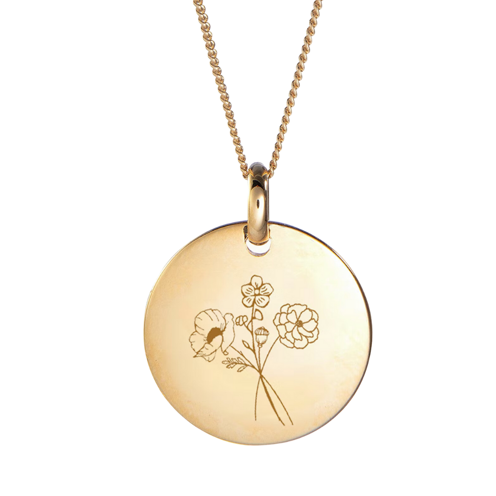 Mamaloves Birth Flower Bouquet Coin Ketting