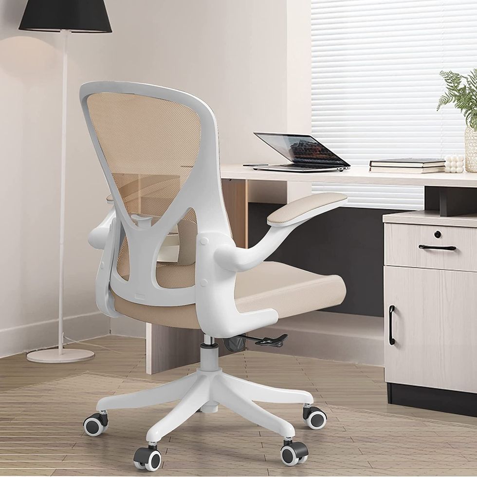 SICHY AGE Home Desk Chair Ergonomic Chair with Headrest Office Chair with  Metal Base Office Study Chair Computer Desk Chair White Black Chair