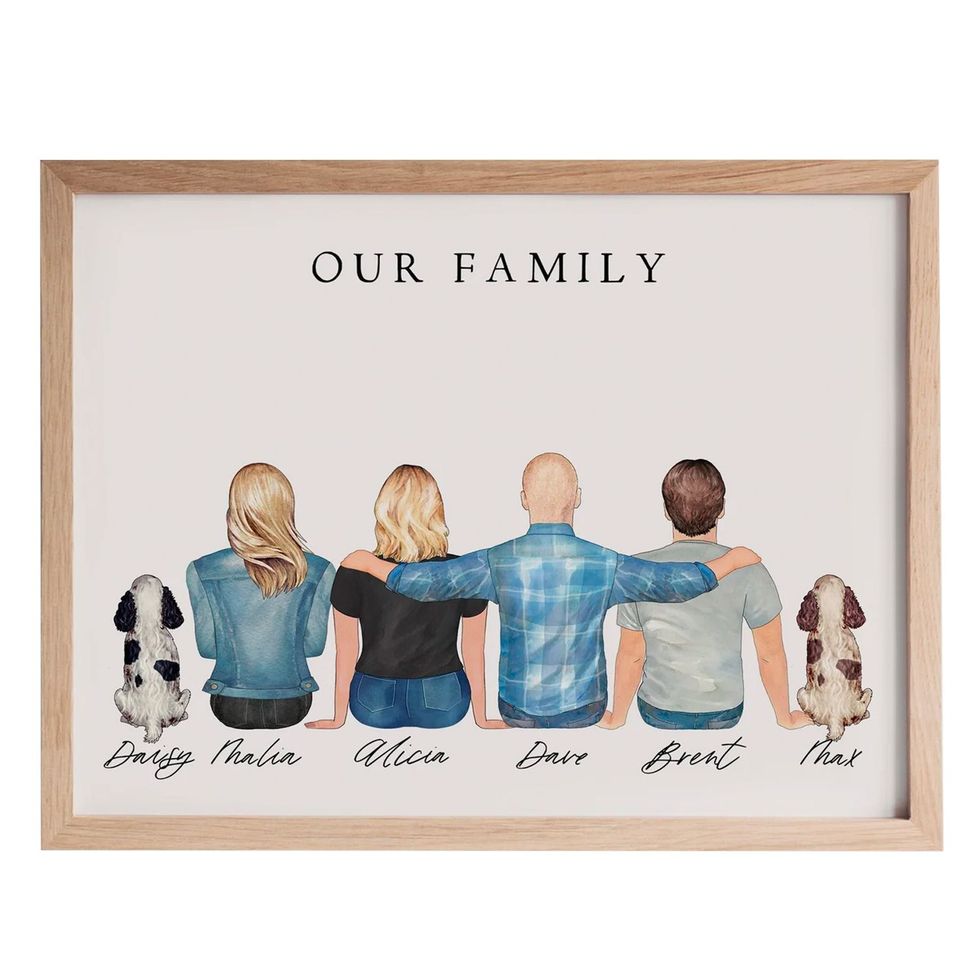 Custom Family Portrait Illustration for First Mother's Day