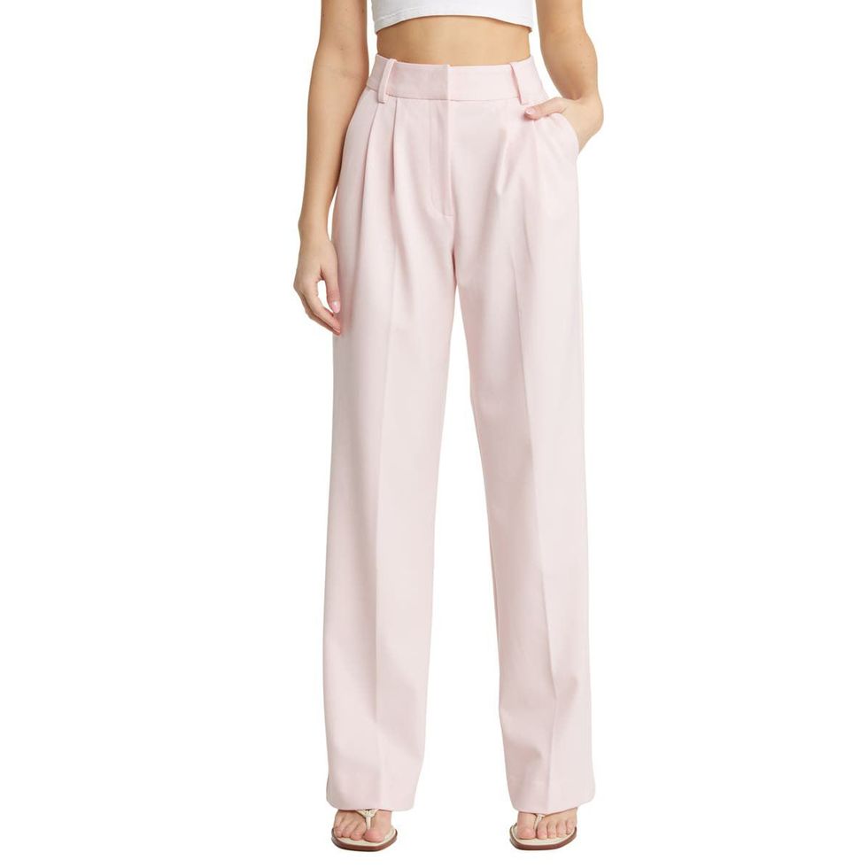 Women's Wide Leg Pants 2023 Pejock Women Summer High Waisted Trousers  Straight Suit Pants Long Lounge Pant Trousers with Pocket Hot Pink M (US  Size:6)