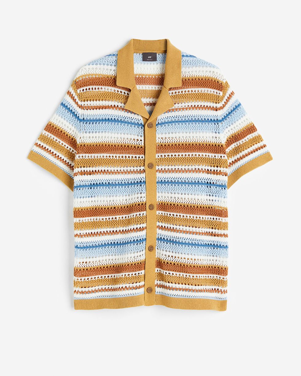 Crochet-Look Resort Shirt