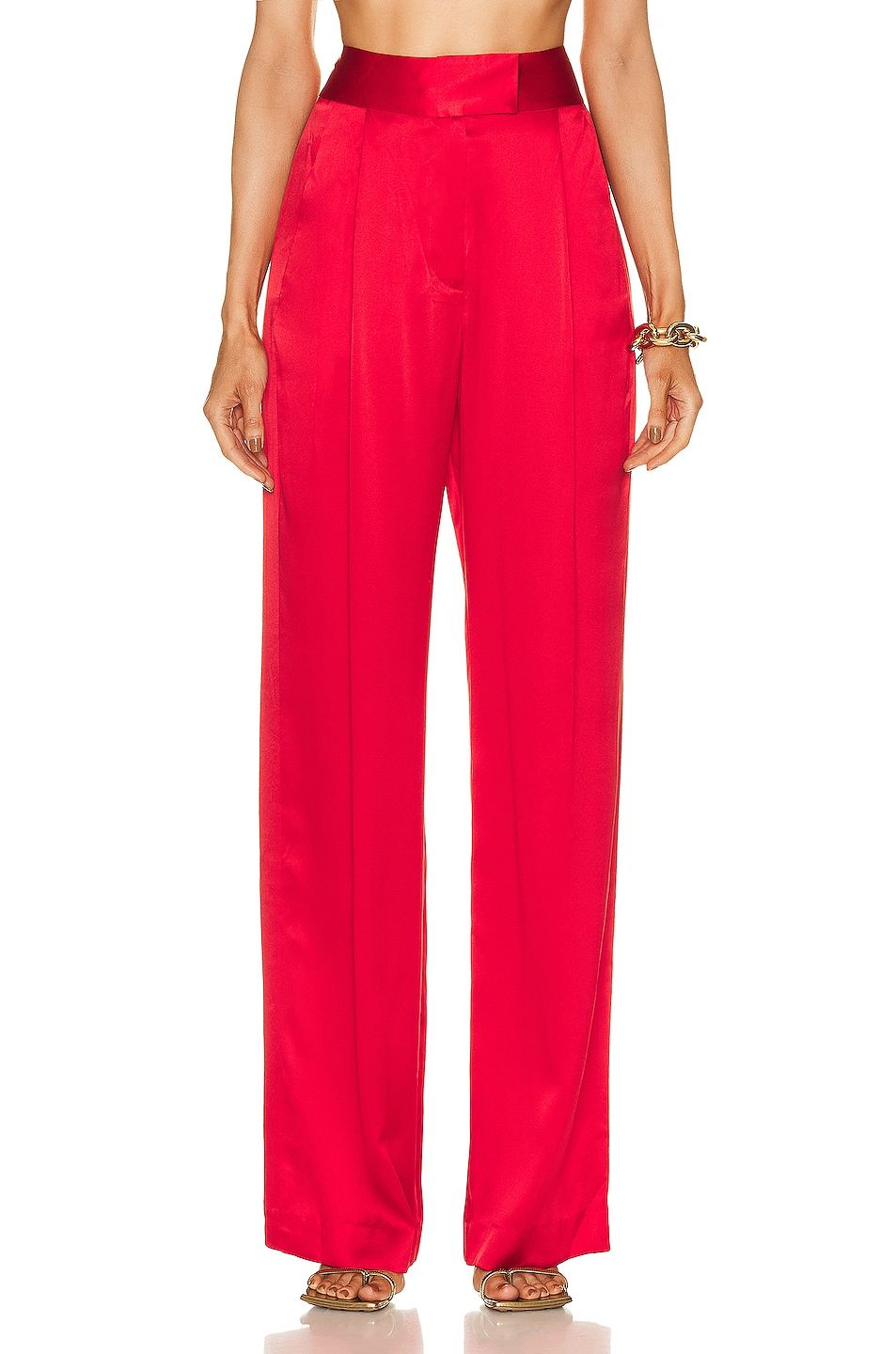 Tom Ford silk high-waisted trousers - Red