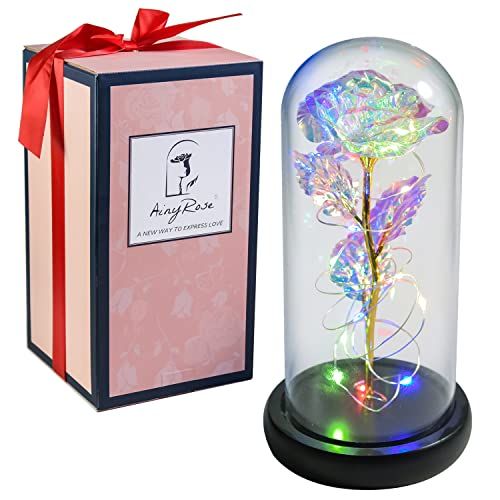 Light Up Rose in Glass Dome