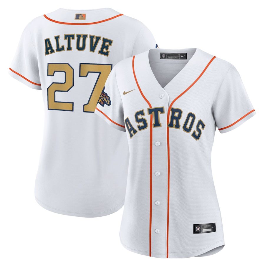 Houston Astros Black Gold & White Gold Team Jersey - All Stitched