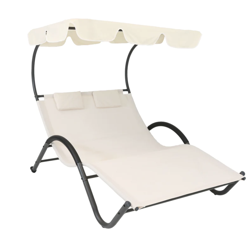 Double Chaise Lounge with Canopy