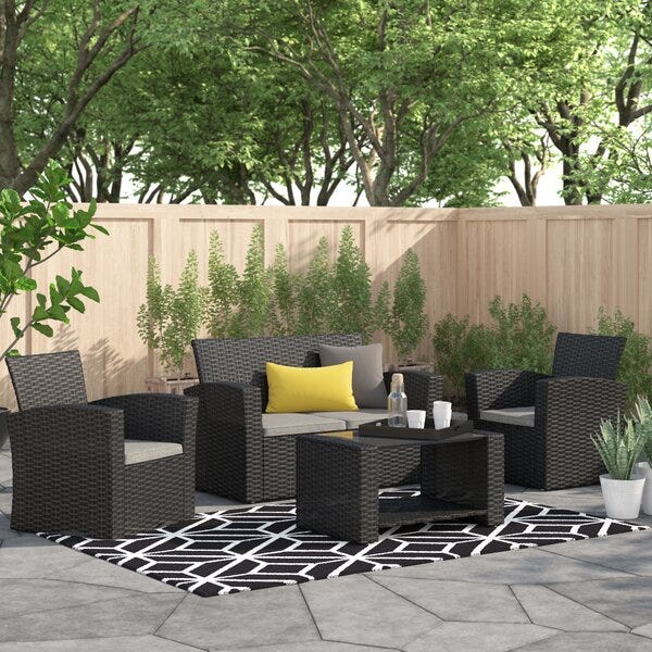 Charmain Polyethylene Wicker Patio Set Charmain Polyethylene Wicker Patio Set