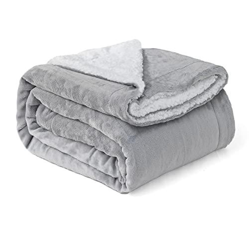 Grey Sherpa Reversible Sofa Throw