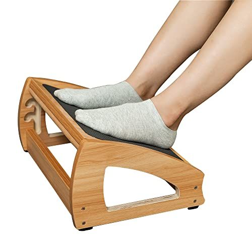 HUANUO Foot Rest Under Desk, Adjustable Ergonomic Footrest for Under Desk  at Work or Gaming with Massage Texture and Roller, 20 Degree Tilt Angle