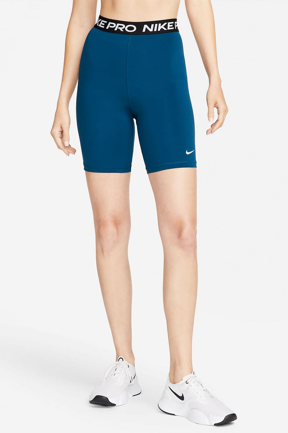 Nike Yoga Luxe High Waisted Compression Training Biker Shorts Blue Womens  Size S