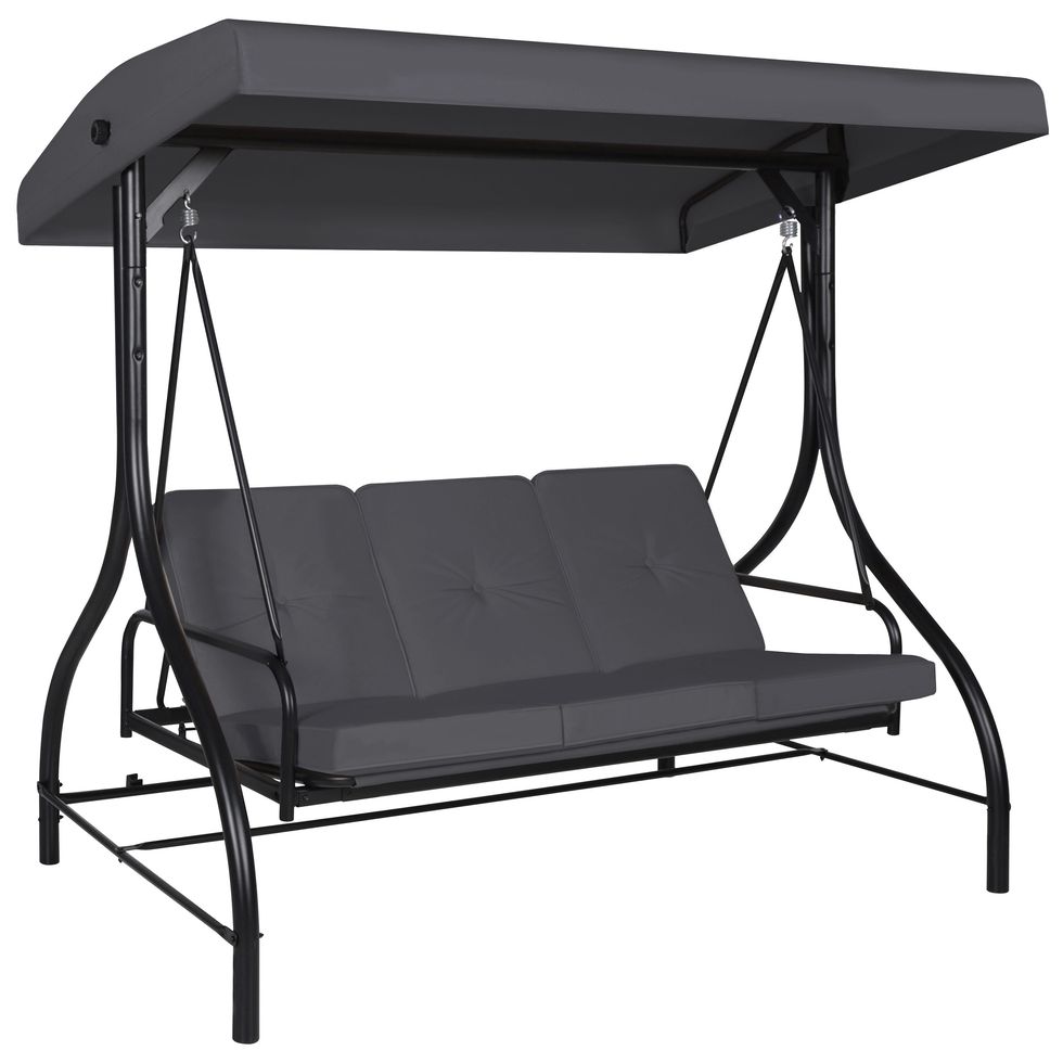 Three-Person Outdoor Porch Swing with Stand