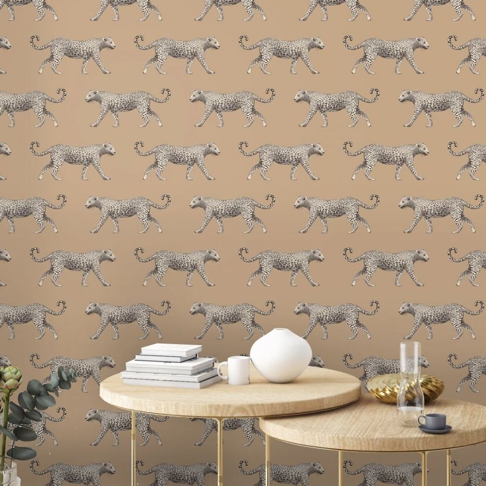 leopard motif wallpaper