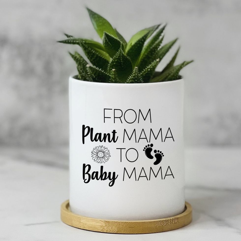 Expecting Mom Ceramic Plant Pot