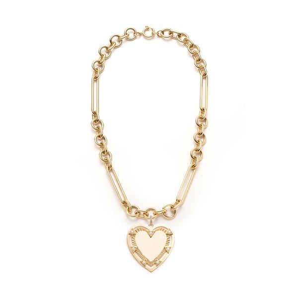 Oversized Mixed Clip Chain with Engravable Heart
