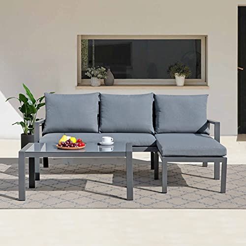 Outdoor Patio Furniture Set With Chaise Lounge