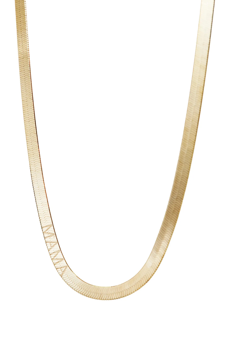 Mama Herringbone Chain Necklace