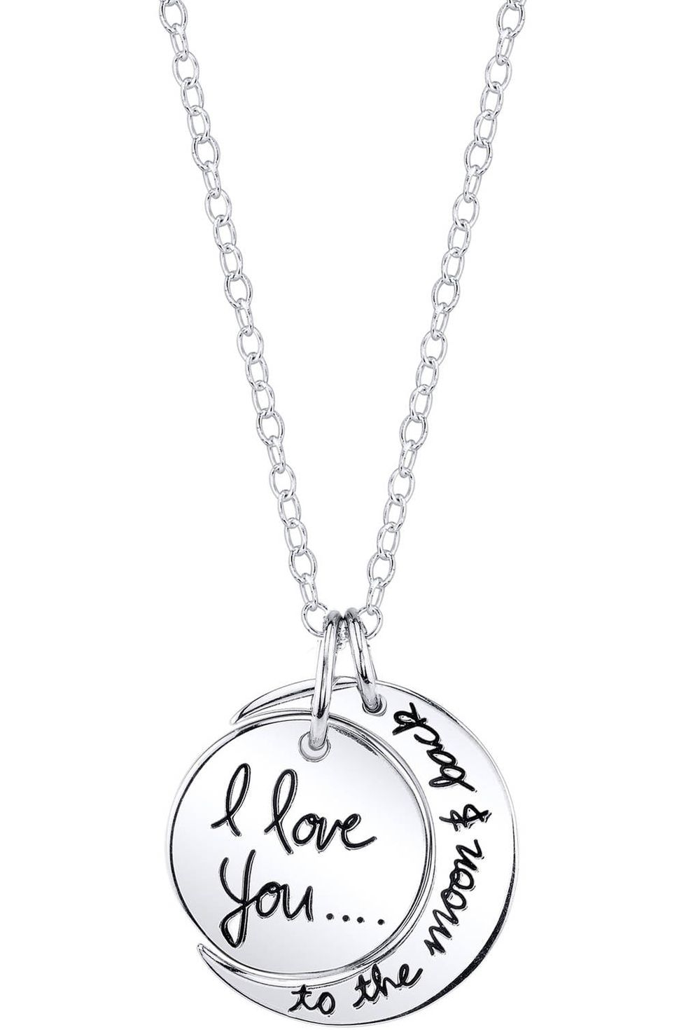 Sterling Silver 'I Love You to the Moon and Back' Necklace 