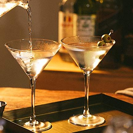 Lav Martini Glasses 6-Piece, 6 oz Martini Cocktail Glass Set Perfect for Cosmopolitan and Elegant Cocktails, Clear Bar Glasses with Stem Set Classic