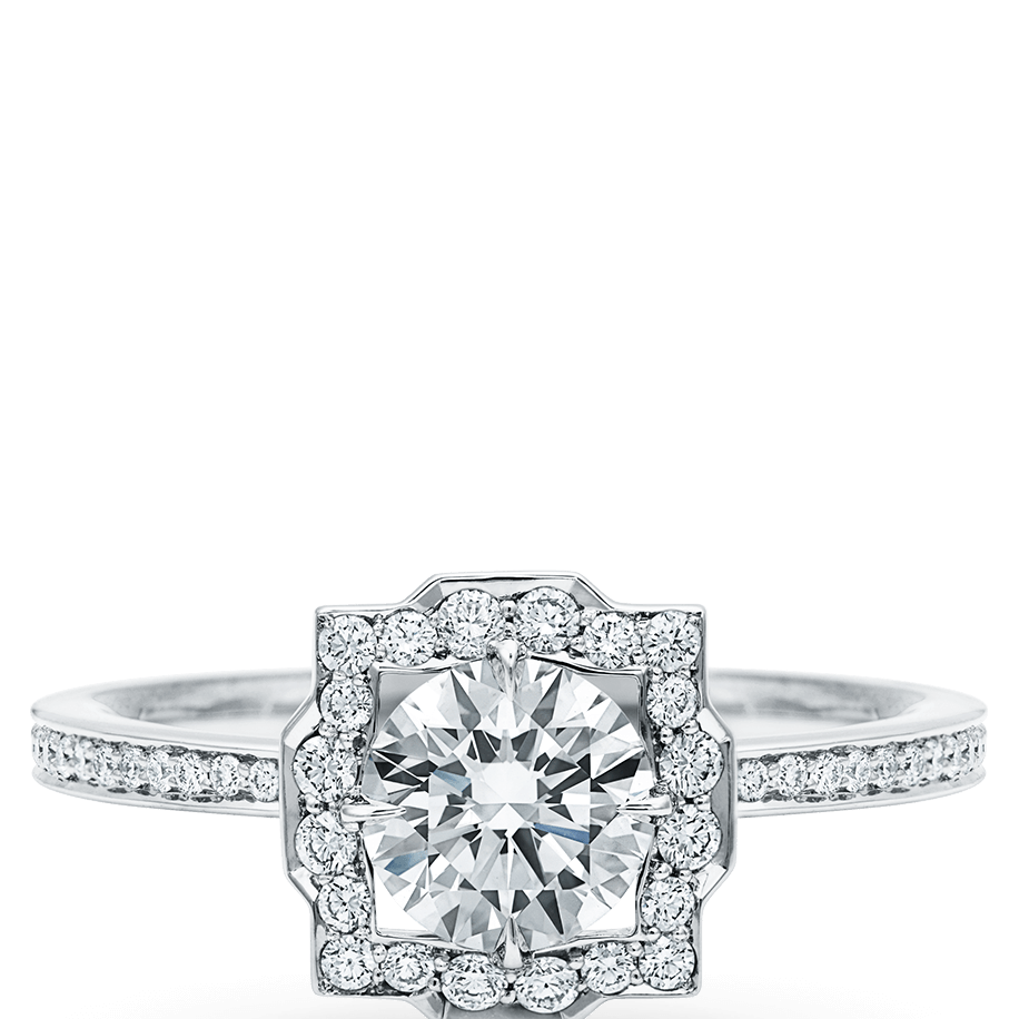 Belle Round Brilliant Diamond Micropavé Engagement Ring
