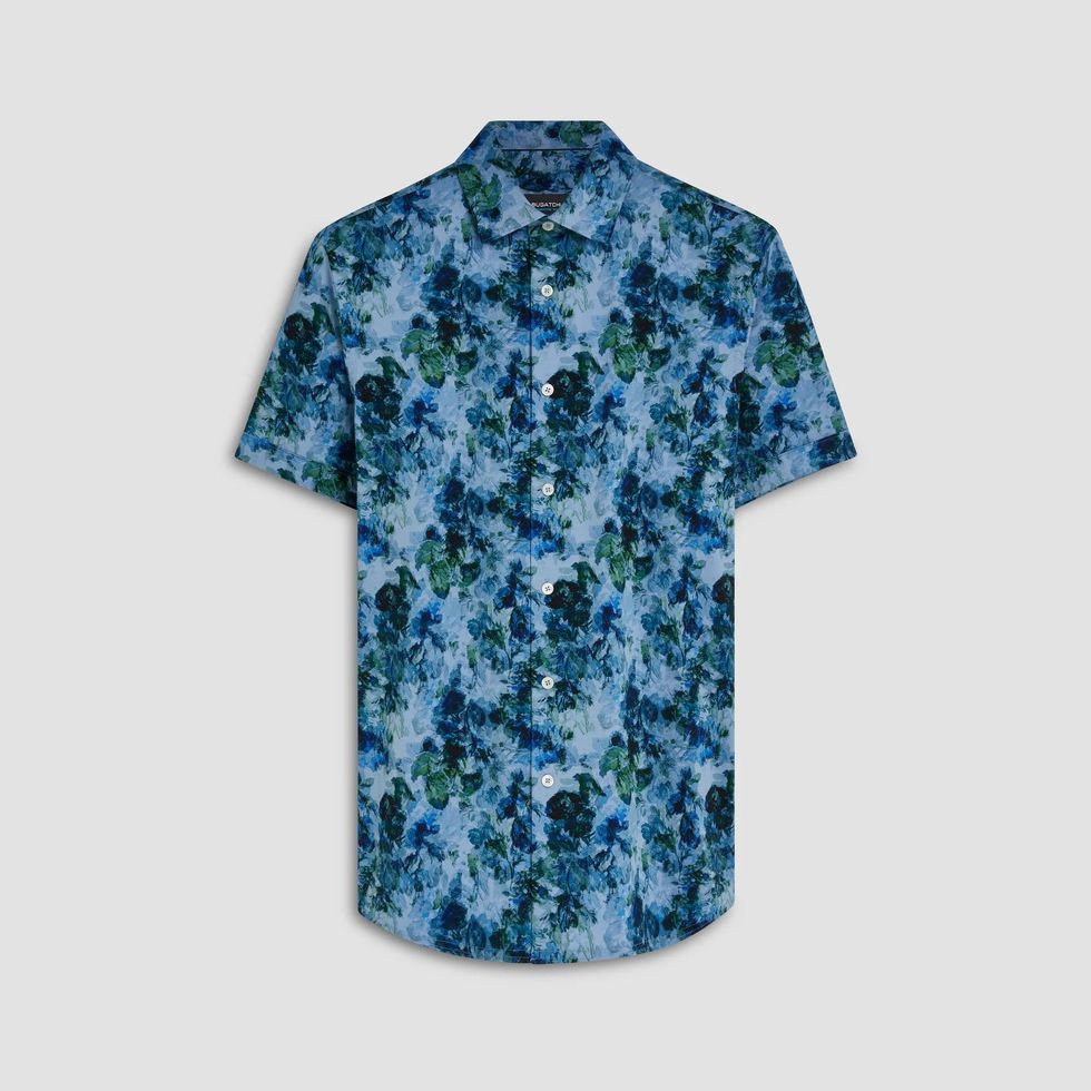 Milo Aquarelle Leaf Print Ooohcotton Short Sleeve Shirt