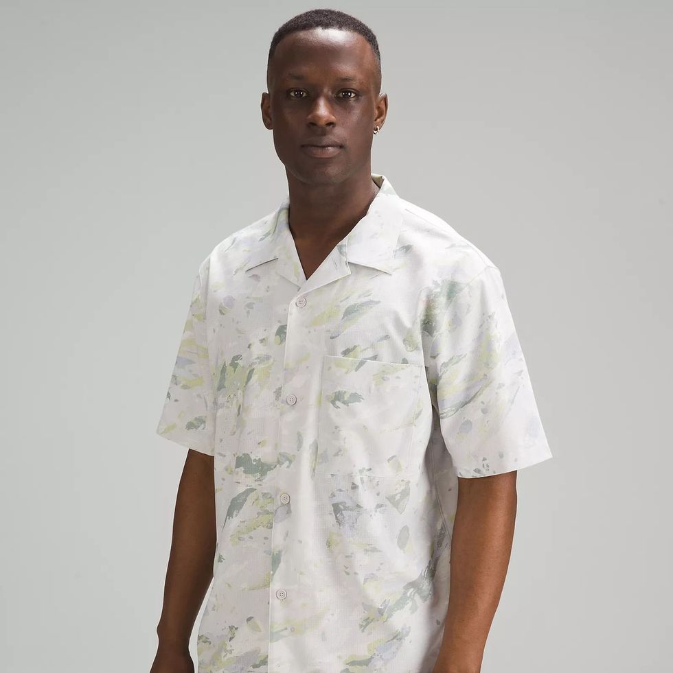 Man Article Shirt Cotton Light Thin Breathable Fast Hawaiian