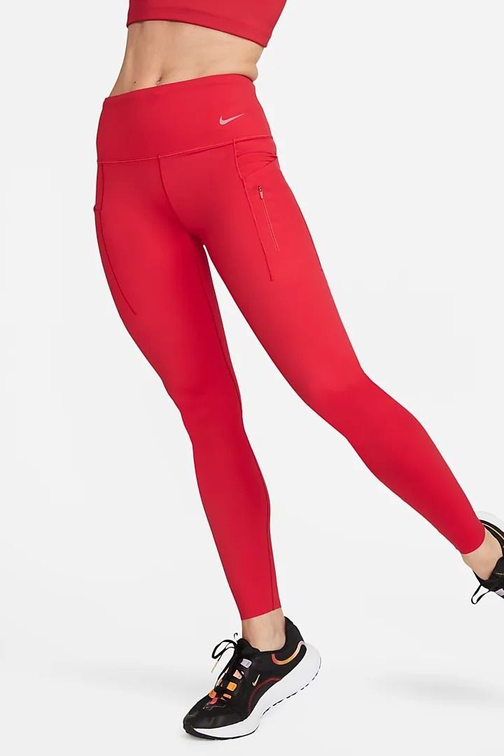 Firm-Support Mid-Rise Full-Length Leggings with Pockets