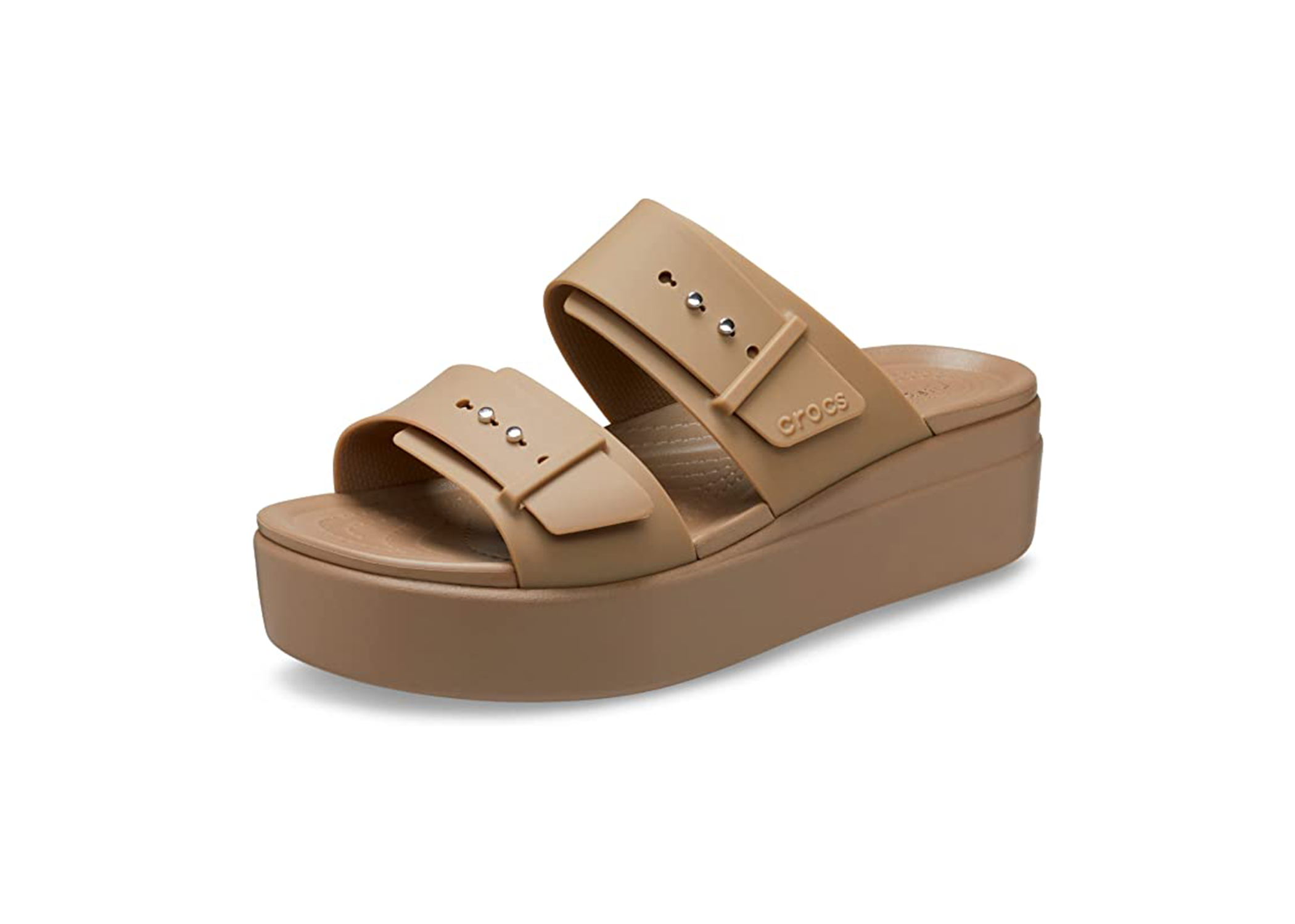Amazon.com | Crocs Women's Sanrah T-Strap Sandal,Oyster/Lilac,4 M US |  Slides