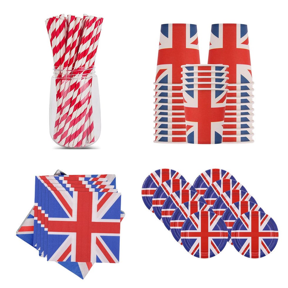 Union Jack King Coronation Tableware Set - 145pcs-£8.99