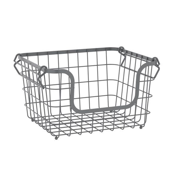 Dunelm Grey Stackable Wire Basket