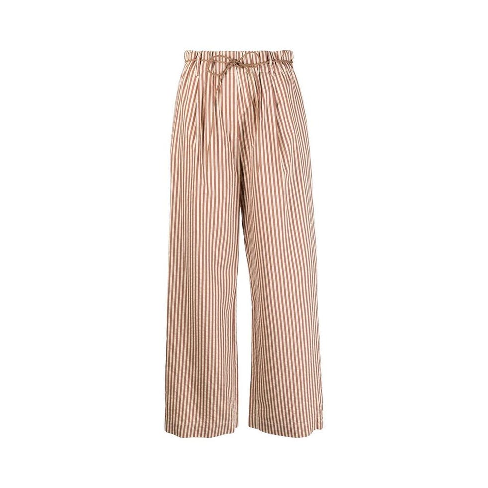 Vertical-Stripe Palazzo Trousers