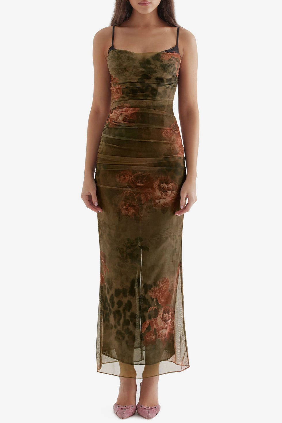 Nalini Floral Mesh Corset Cocktail Dress Nalini Floral Mesh Corset Cocktail Dress