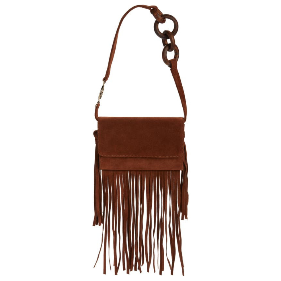 Canis Fashion Celebrity Tassel Suede Fringe Shoulder Messenger Handbag Cross Body Bag, Women's, Size: One size, Brown