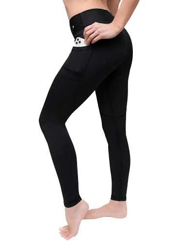 CompressionZ High Waisted Women's Leggings with Zipper - Compression Pants  for Yoga Running Gym & Everyday Fitness (Black, XL) 