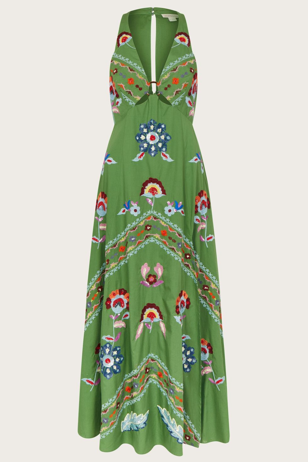 Shirley Ring Detail Embellished Maxi Dress