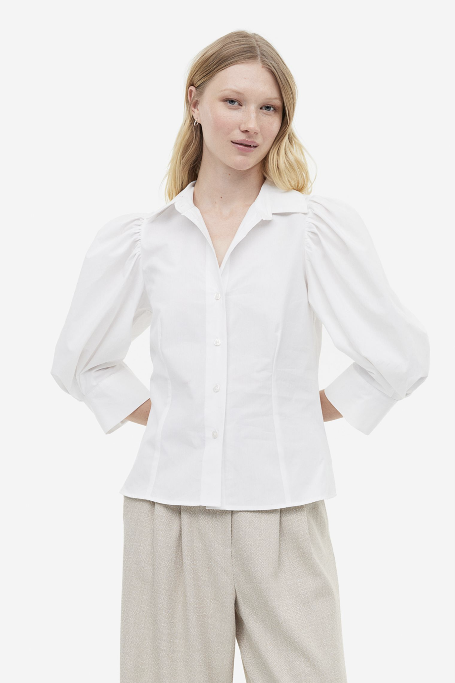 H & clearance m white blouse