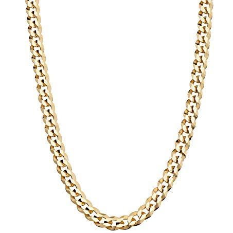 Diamond-Cut Cuban Link Curb Chain Necklace