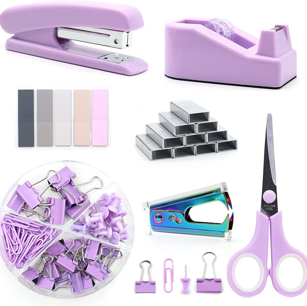 Purple Office Supplies Set