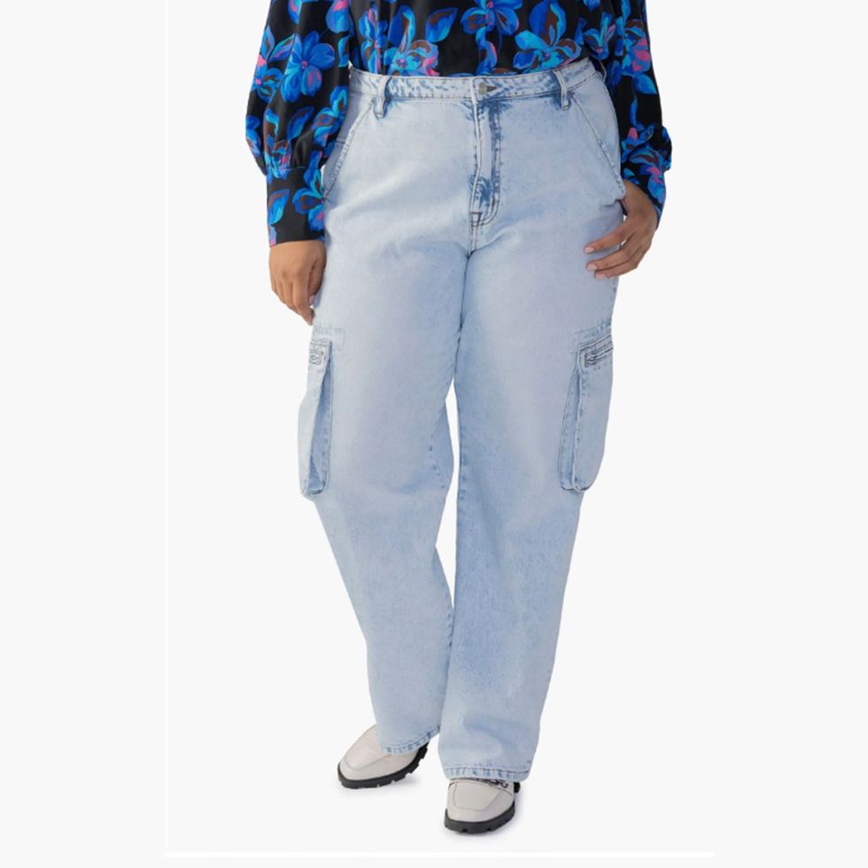 Klein Blue Fashion Denim Strap Pants Women's 2023 Summer Commuter