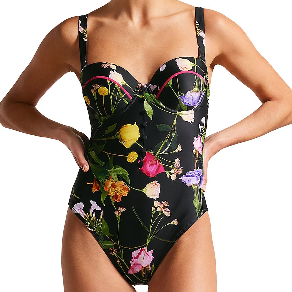 Ted Baker Saffiey Floral Print One Piece Swimsuit