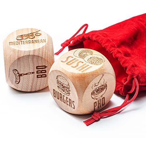 2 Engraved Wooden Date Night Dice