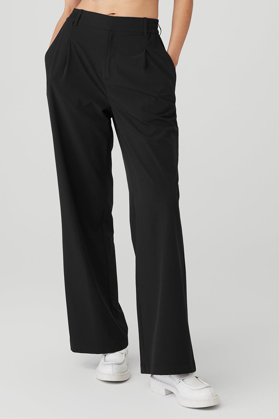 Women Dress Pants Business Office Work Trousers High Waist Straight Leg  Black | eBay