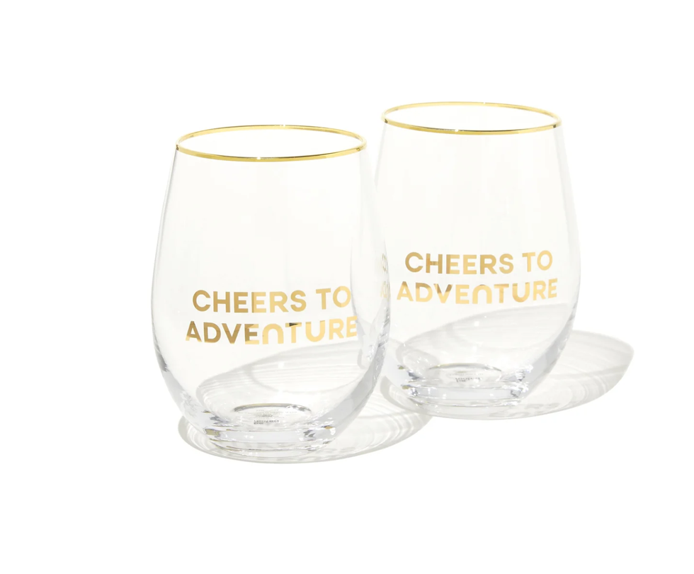 Cheers to Adventure Wine Glass Set 