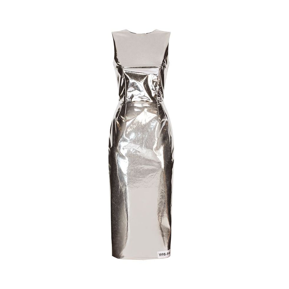 Foiled Jersey Calf-Length Dress