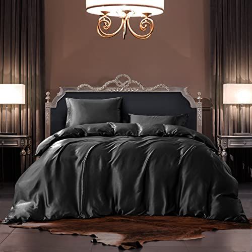 Black Silk Sheets, Luxury Bed Linen Sets